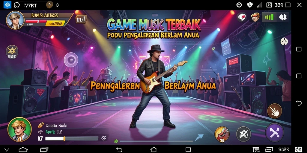 Tampilan gameplay <strong>77RT</strong> yang menyenangkan dengan berbagai pilihan lagu.