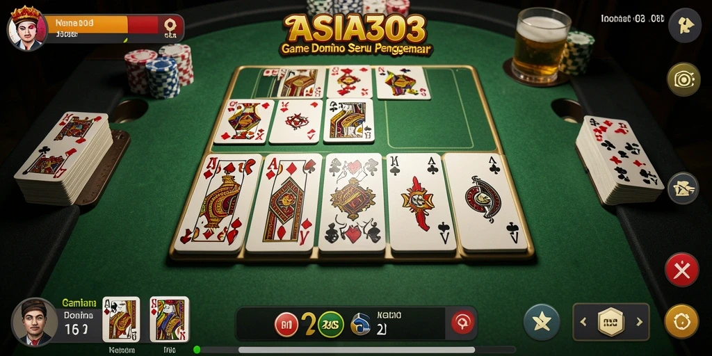 Tampilan permainan Domino yang seru dan interaktif di ASIA303.
