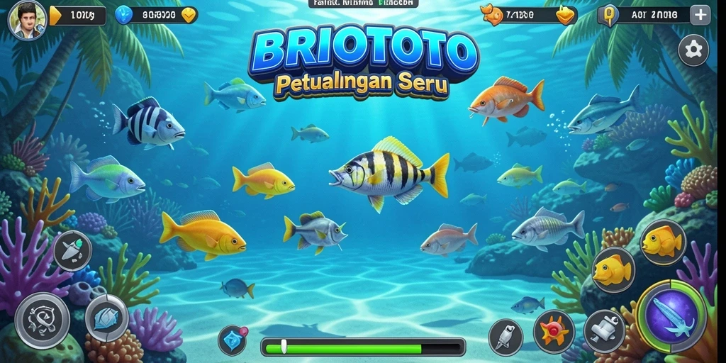 Tampilan gameplay BRIOTOTO yang penuh aksi Tembak Ikan.