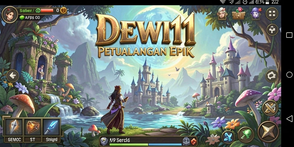 Tampilan gameplay DEWI11 yang penuh aksi dan strategi RPG.