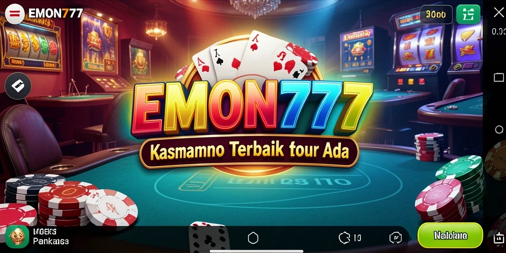 Tampilan gameplay menakjubkan di EMON777 dengan suasana Kasino yang hidup.