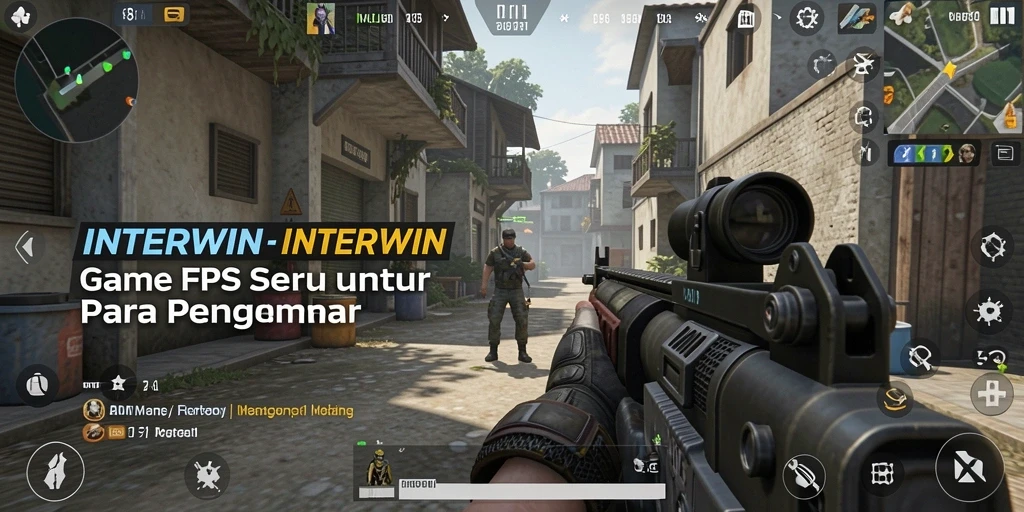 Tampilan aksi seru dalam gameplay INTERWIN FPS.