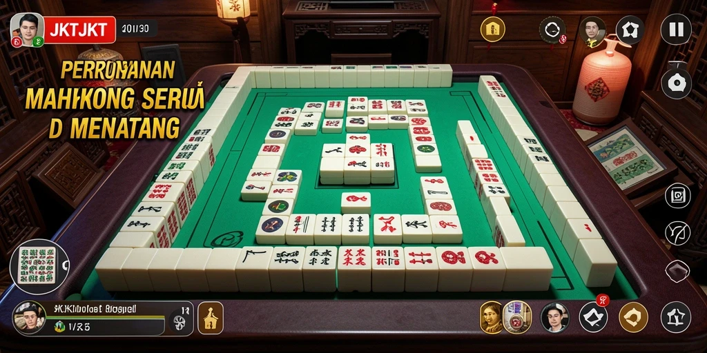Screenshot gameplay JKTJKT menampilkan suasana permainan Mahjong yang seru.