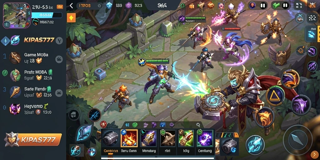 Tampilkan aksi seru dalam gameplay MOBA KIPAS777.