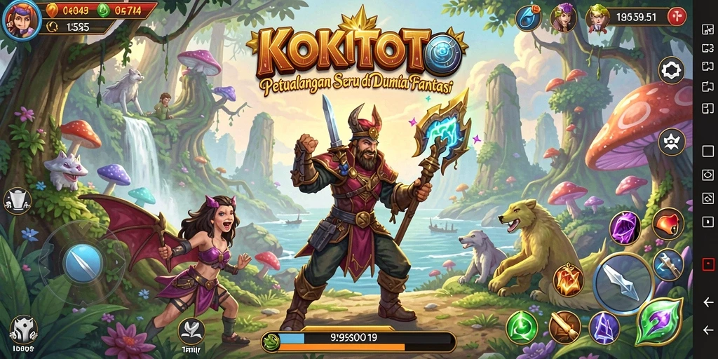 Tampilan gameplay KOKITOTO yang menghadirkan petualangan seru.