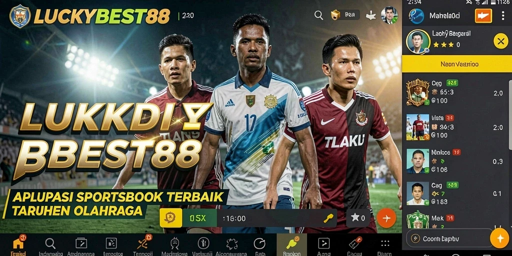 Tampilan antarmuka dan gameplay aplikasi sportsbook LUCKYBEST88