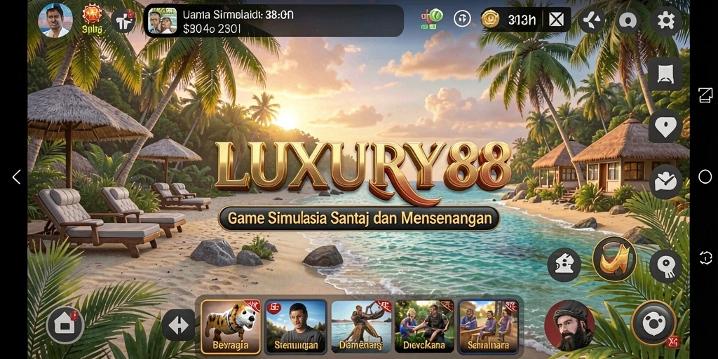 Tampilan gameplay LUXURY88 dengan aksi simulasi yang seru.