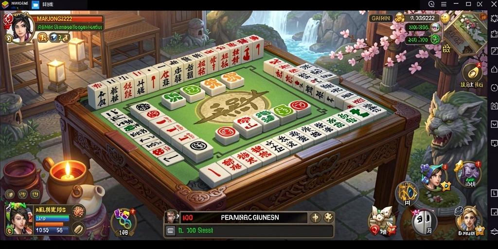 Screenshot gameplay seru dari MAHJONG222 yang menampilkan dunia MMORPG yang luas.