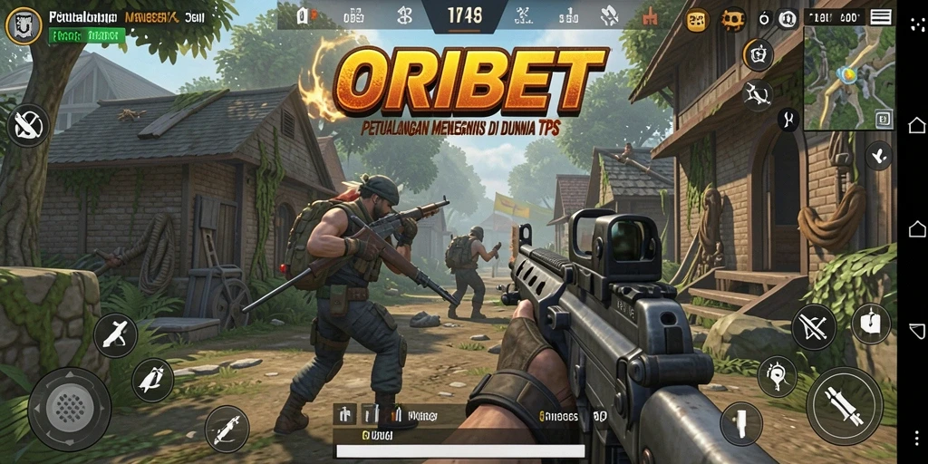 Screenshot gameplay ORIBET menampilkan aksi seru dalam pertarungan TPS.