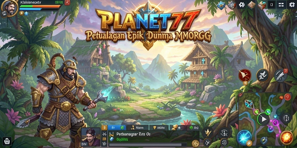 Screenshot gameplay PLANET77 yang menunjukkan aksi seru dalam dunia MMORPG.