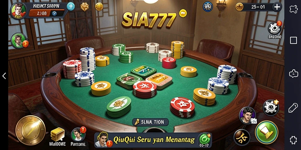Tampilan gameplay seru dalam permainan QiuQiu SIA777.