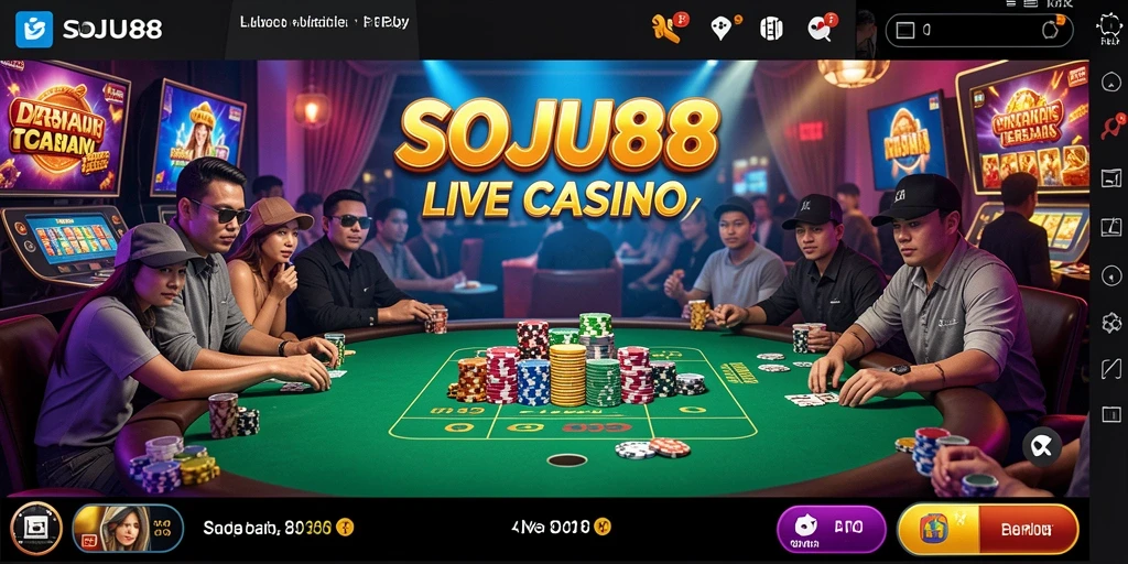 Tampilan menarik dari gameplay Live Casino di SOJU88.