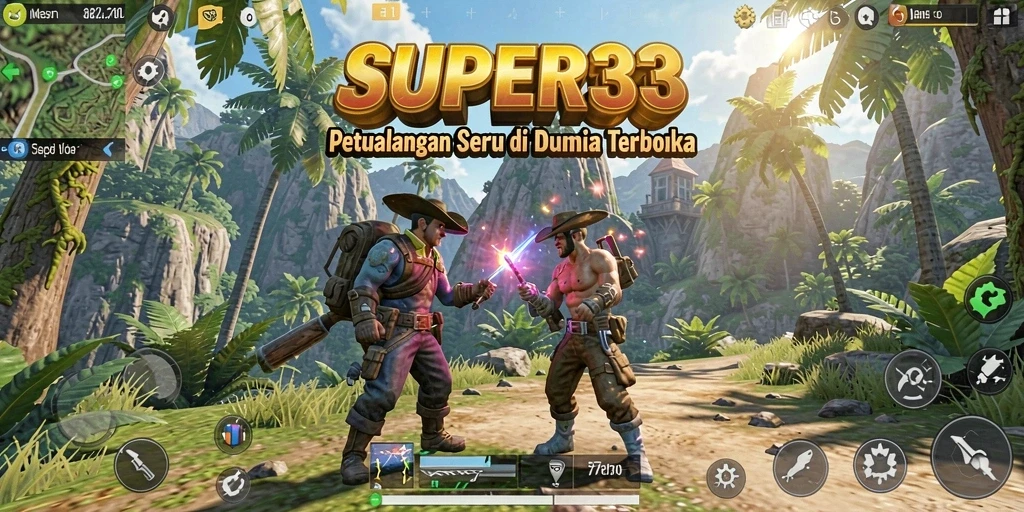Gambaran gameplay Open World di SUPER33 dengan grafis menakjubkan.