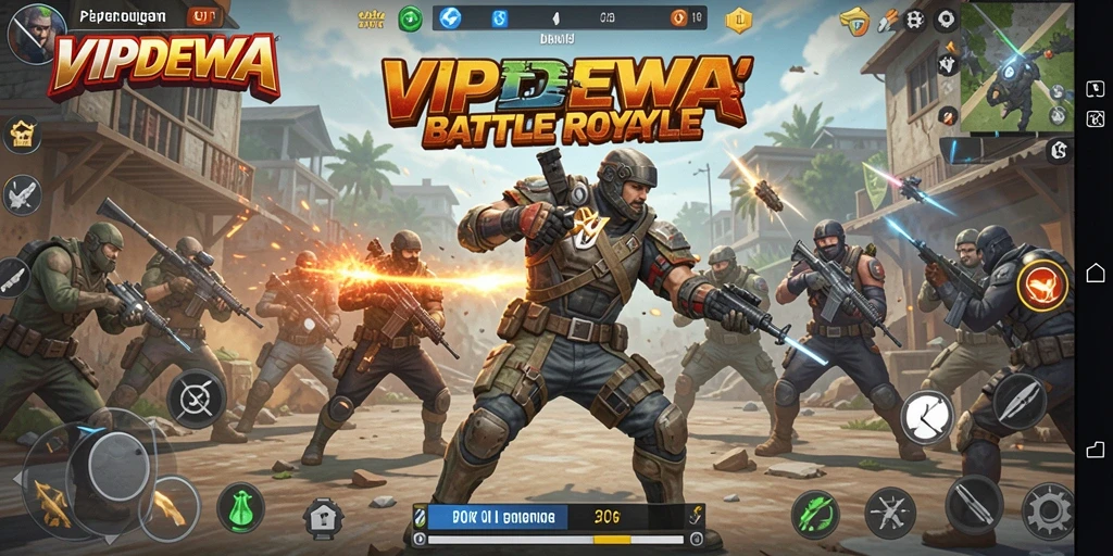 Gameplay menarik di VIPDEWA dengan pertarungan Battle Royale yang seru.