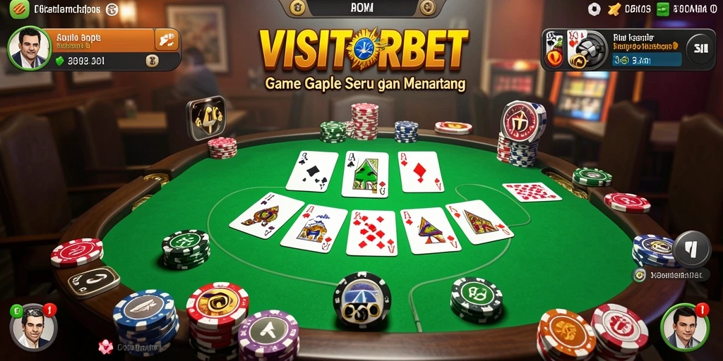 Tampilan gameplay VISITORBET yang menarik dan seru saat bermain Gaple.